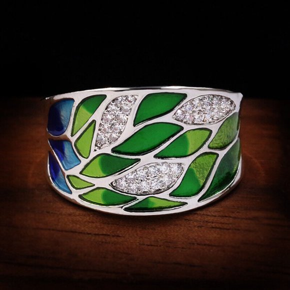 New Gorgeous Sterling Silver CZ Wide Band Ring - Picture 2 of 4